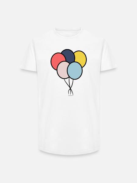 BALL. ANNIVERSARY. HAPPY BIRTHDAY - Long Fit Men's T-Shirt - white