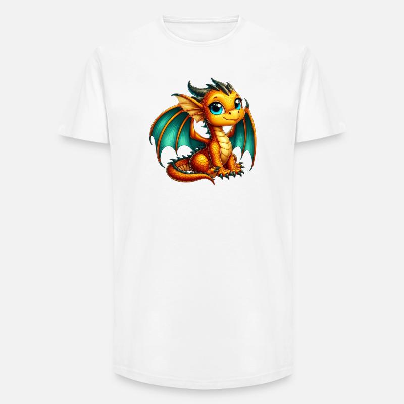 Drache - Long Fit Männer T-Shirt - Weiß