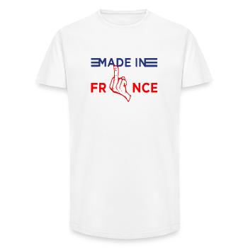 Made in France - Long Fit Men's T-Shirt - white - Front - AI Model Male 185 light (185cm)