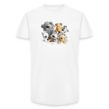 Dog poop dog pack - Long Fit Men's T-Shirt - white - Front - AI Model Male 185 light (185cm)