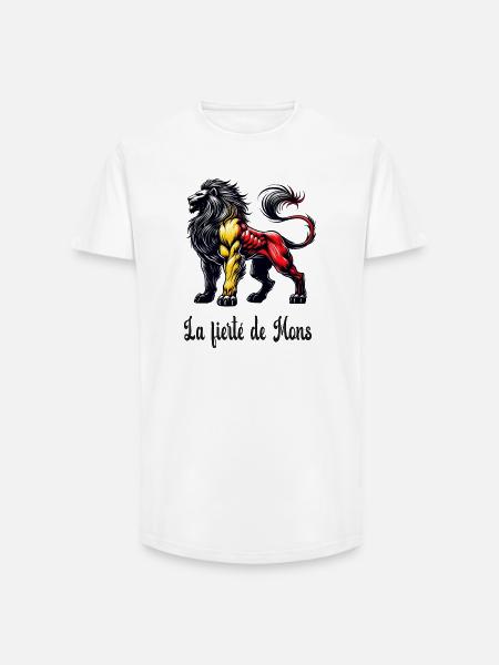 Mons lion flag design - Long Fit Men's T-Shirt - white