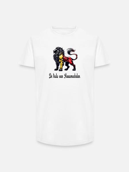 Maasmechelen lion flag design - Long Fit Men's T-Shirt - white