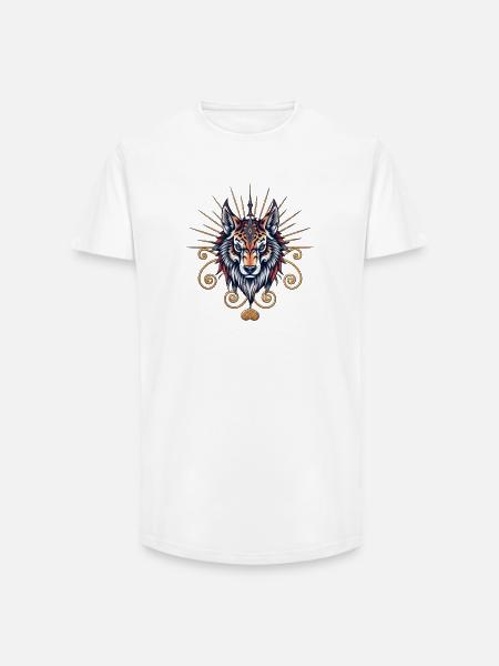 Stunning Wolf Head - Long Fit Men's T-Shirt - white