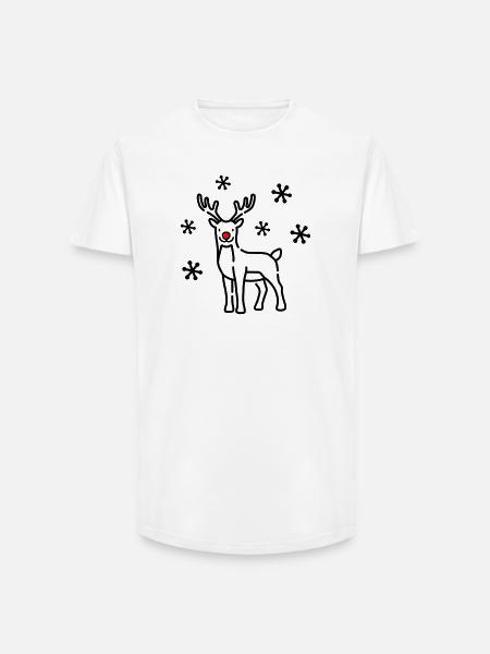 Christmas Deer Reindeer - Long Fit Men's T-Shirt - white