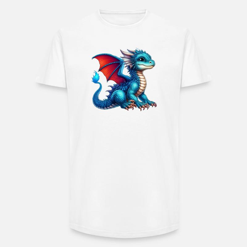 Drache - Long Fit Männer T-Shirt - Weiß