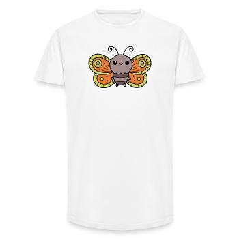 Schmetterling - Long Fit Männer T-Shirt - Weiß - Vorne - AI Model Male 185 light (185cm)