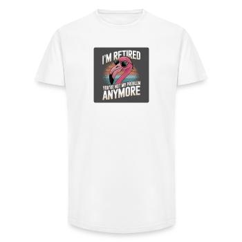 Flamingo: Im retired you're not my problem anymore - Long Fit Men's T-Shirt - white - Front - AI Model Male 185 light (185cm)