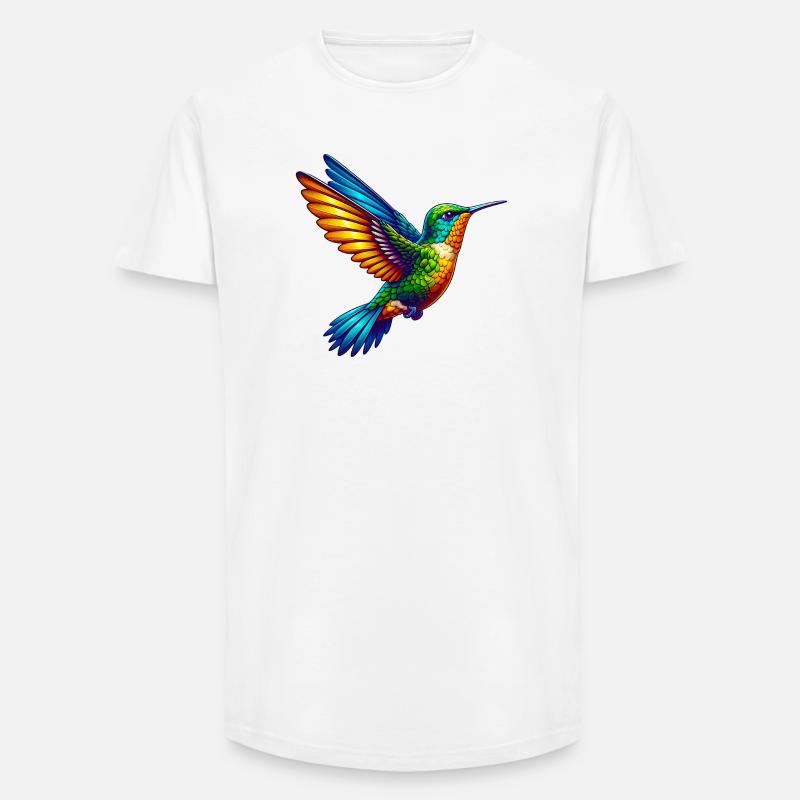 Colibrì - T-shirt uomo a vestibilità lunga - bianco