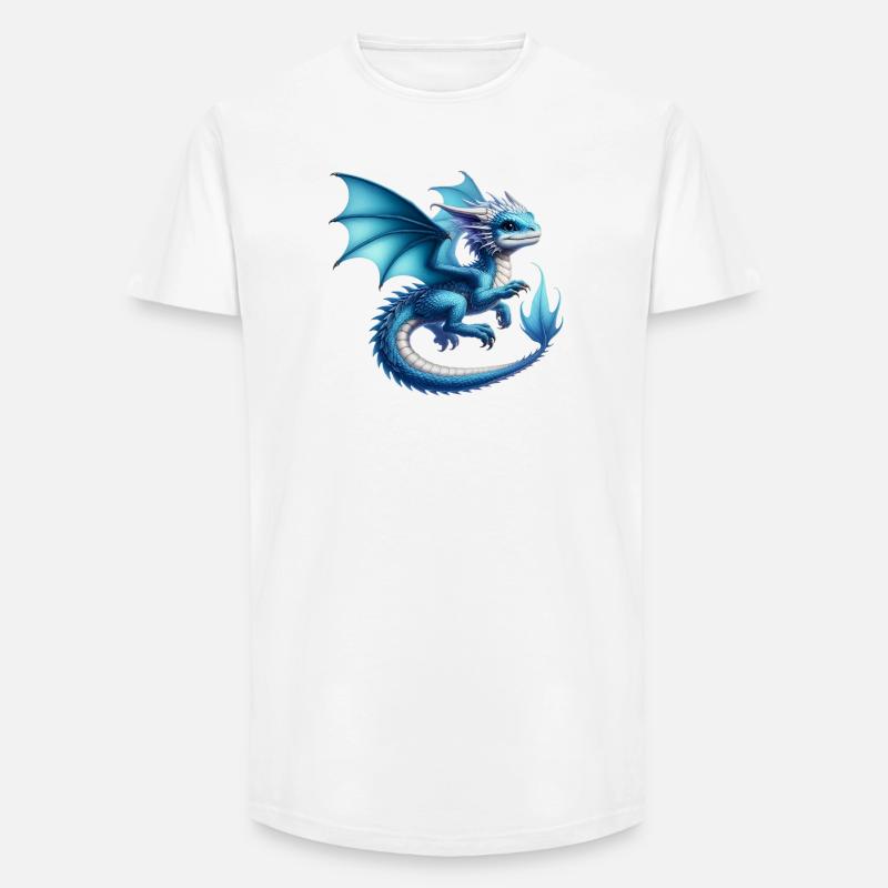Drache - Long Fit Männer T-Shirt - Weiß