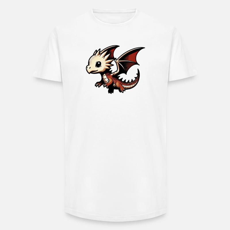 Drache - Long Fit Männer T-Shirt - Weiß