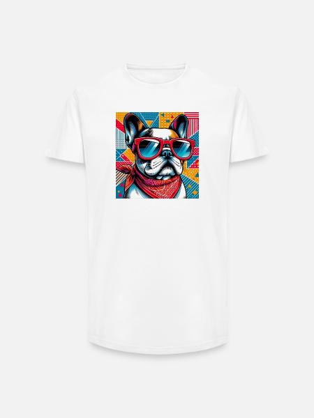 French Bulldog Dog - Long Fit Men's T-Shirt - white
