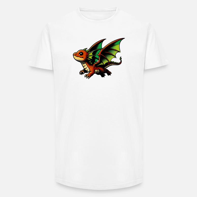 Drache - Long Fit Männer T-Shirt - Weiß