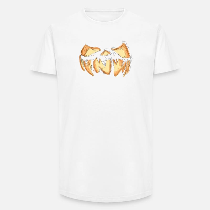 Kürbis Gesicht Halloween Scribble - Long Fit Männer T-Shirt - Weiß