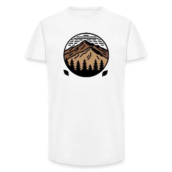 MOUNTAIN Cartoon - Long Fit Men's T-Shirt - white - Front - AI Model Male 185 light (185cm)
