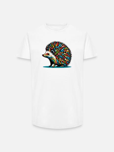 Hérisson - T-shirt coupe longue homme - blanc