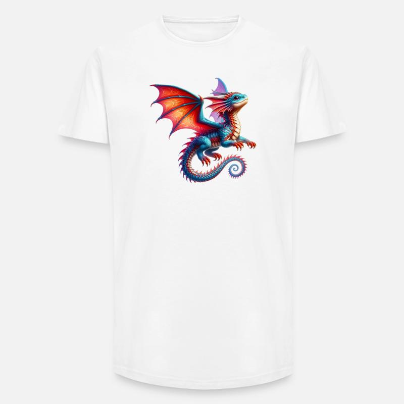 Drache - Long Fit Männer T-Shirt - Weiß