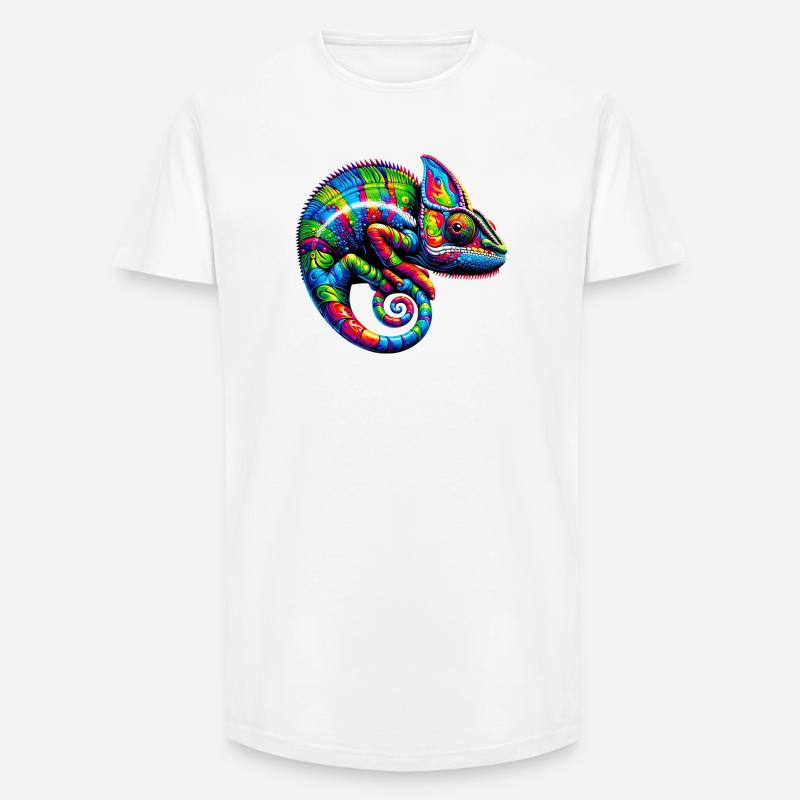 Chamäleon - Long Fit Männer T-Shirt - Weiß