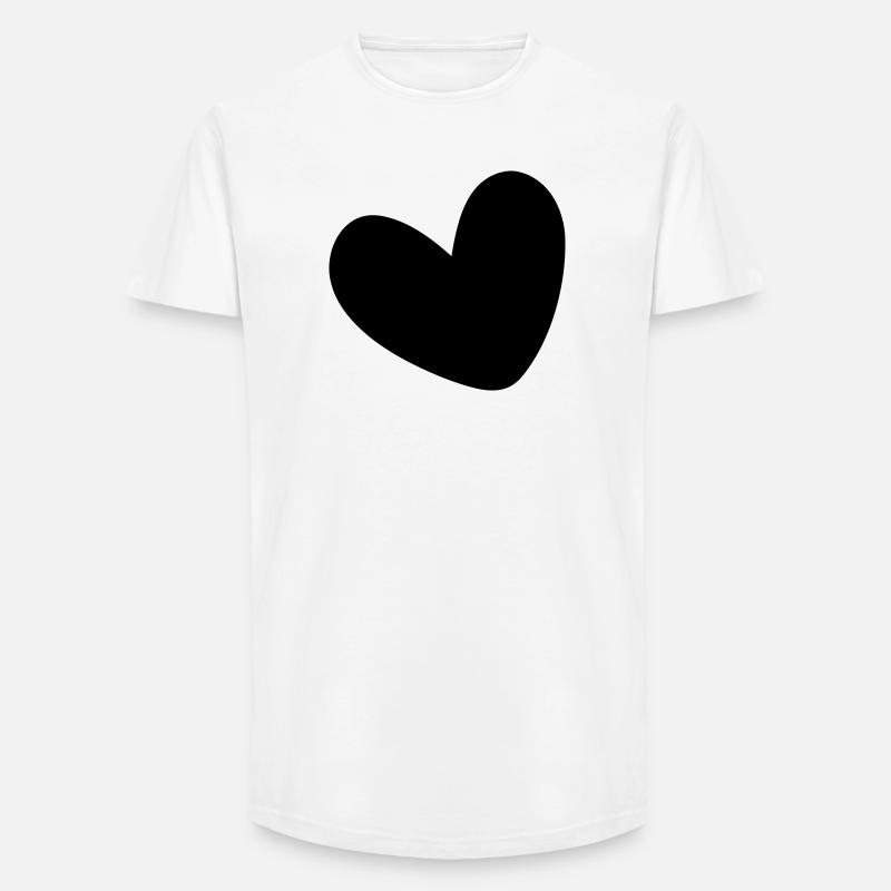 Herz einfarbig ausgefüllt - Long Fit Männer T-Shirt - Weiß