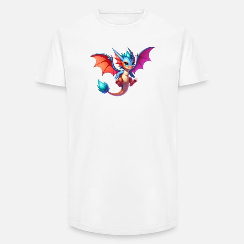 Drache - Long Fit Männer T-Shirt - Weiß