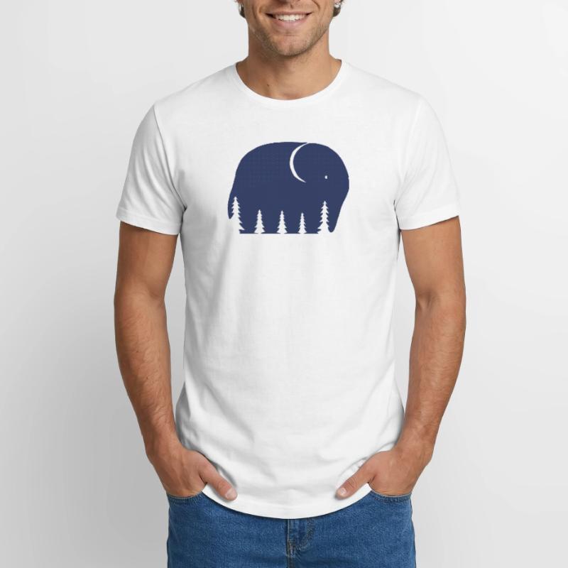 Ein Elefant oder ein Wald in dieser Fun Optical Illusi Long Fit Männer T-Shirt