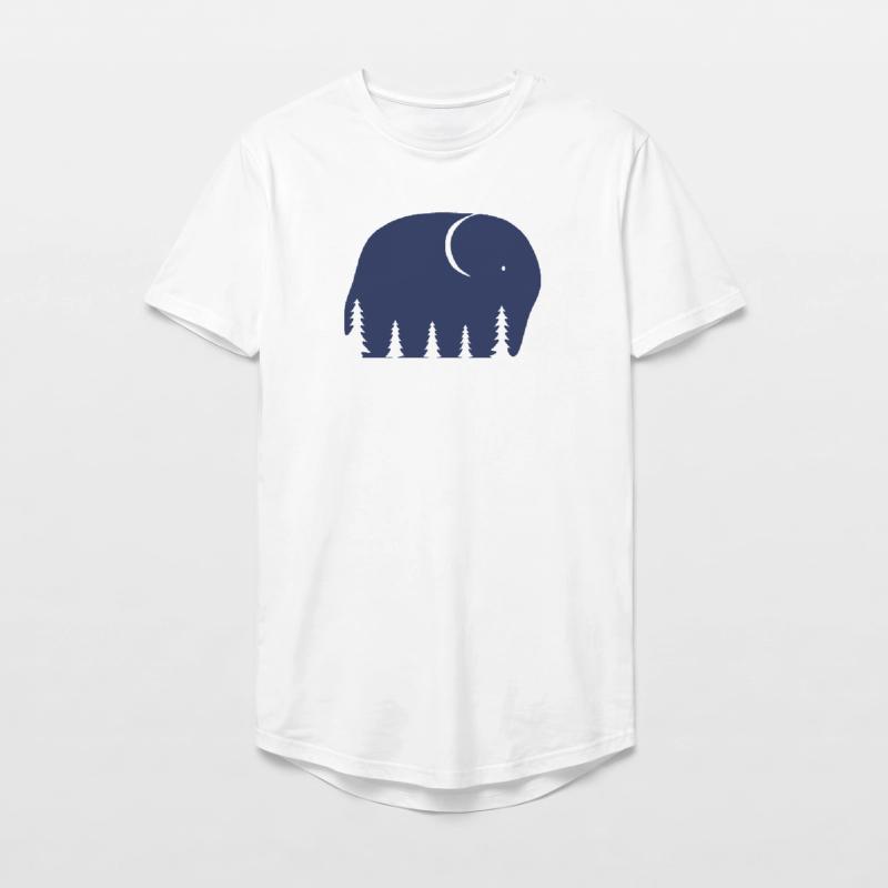 Ein Elefant oder ein Wald in dieser Fun Optical Illusi Long Fit Männer T-Shirt
