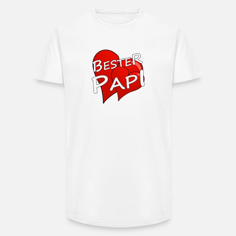 BESTER PAPI - Long Fit Männer T-Shirt - Weiß