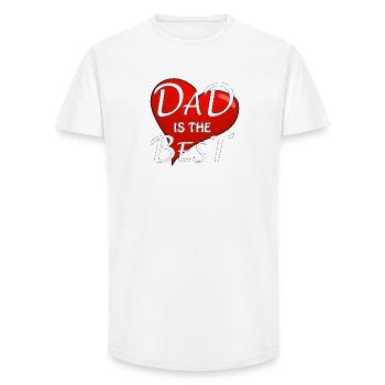 DAD IS THE BEST - Long Fit Men's T-Shirt - white - Front - AI Model Male 185 light (185cm)
