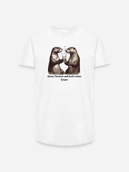 Otterfreunde Prost am Trinkglas - Long Fit Männer T-Shirt - Weiß