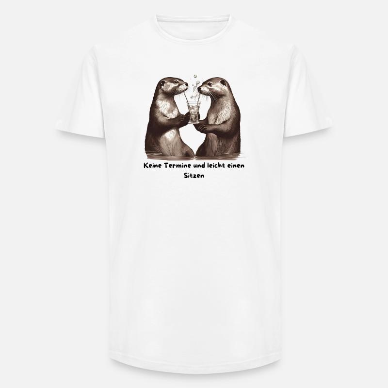 Otterfreunde Prost am Trinkglas - Long Fit Männer T-Shirt - Weiß