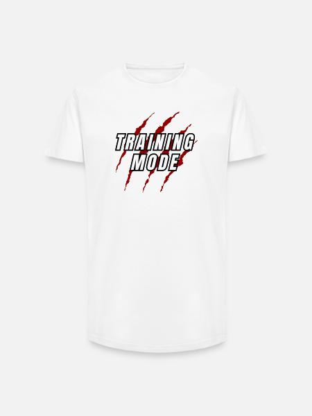 Training Mode - Long Fit Men's T-Shirt - white