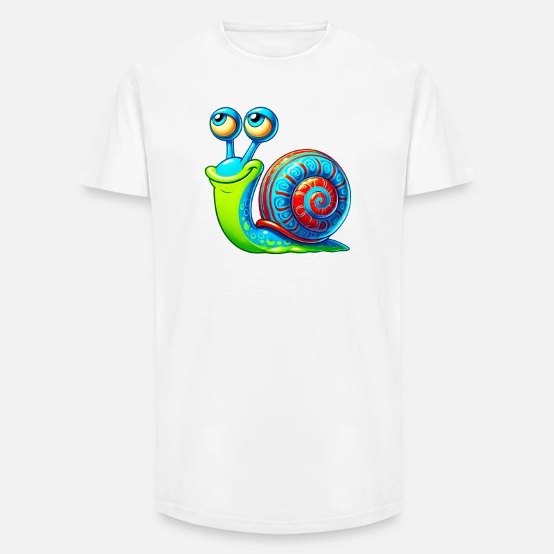 Schnecke - Long Fit Männer T-Shirt - Weiß