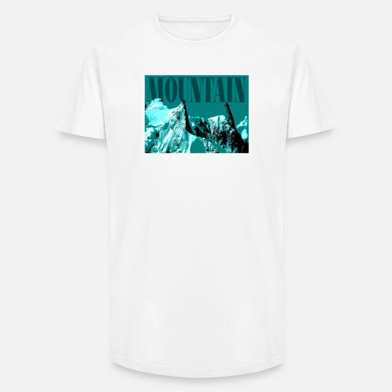 Abstrakter eisiger Berg - Long Fit Männer T-Shirt - Weiß