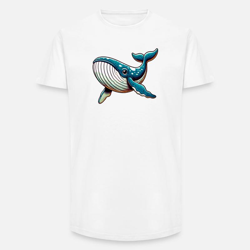 Balena - T-shirt uomo a vestibilità lunga - bianco
