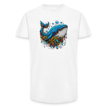 Whale - Long Fit Men's T-Shirt - white - Front - AI Model Male 185 light (185cm)