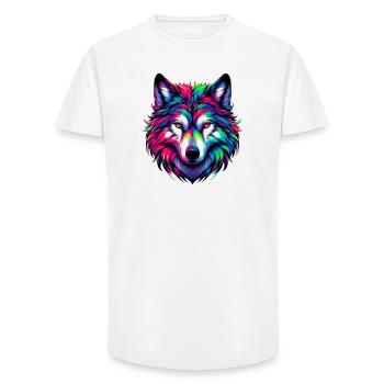 Loup - T-shirt coupe longue homme - blanc - Devant - AI Model Male 185 light (185cm)