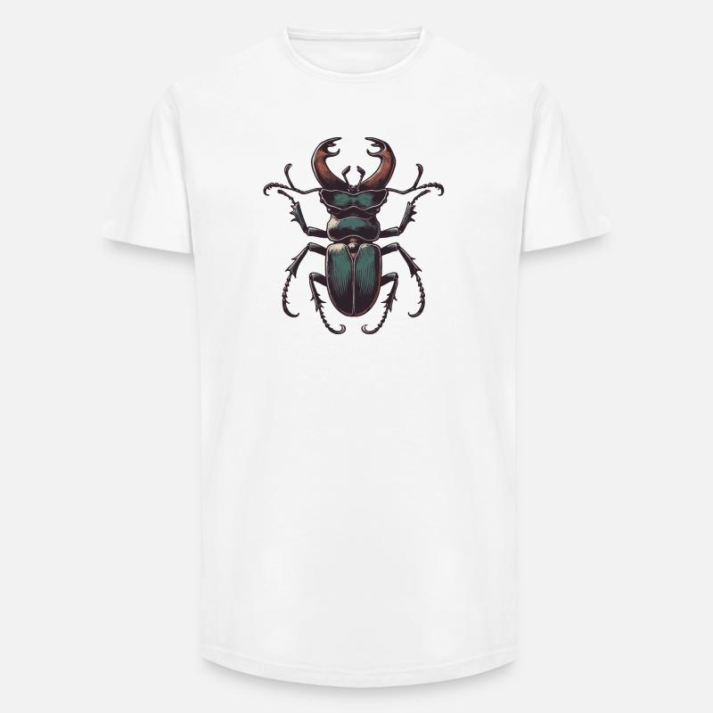 Hirschkäfer - Long Fit Männer T-Shirt - Weiß
