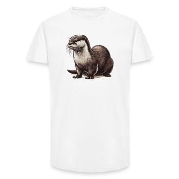 Otter - Long Fit Men's T-Shirt - white - Front - AI Model Male 185 light (185cm)