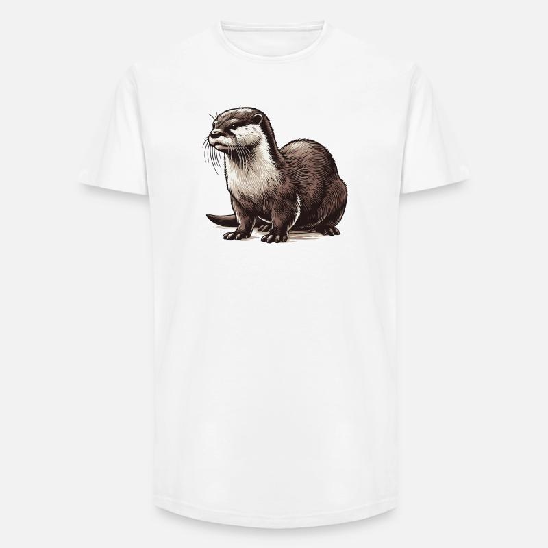 Otter - Long Fit Männer T-Shirt - Weiß