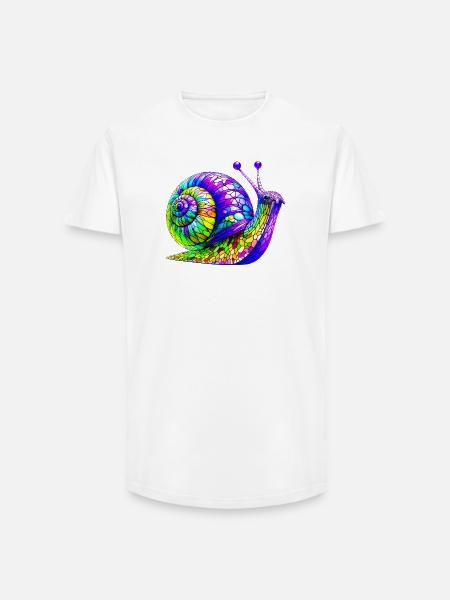 Escargot - T-shirt coupe longue homme - blanc