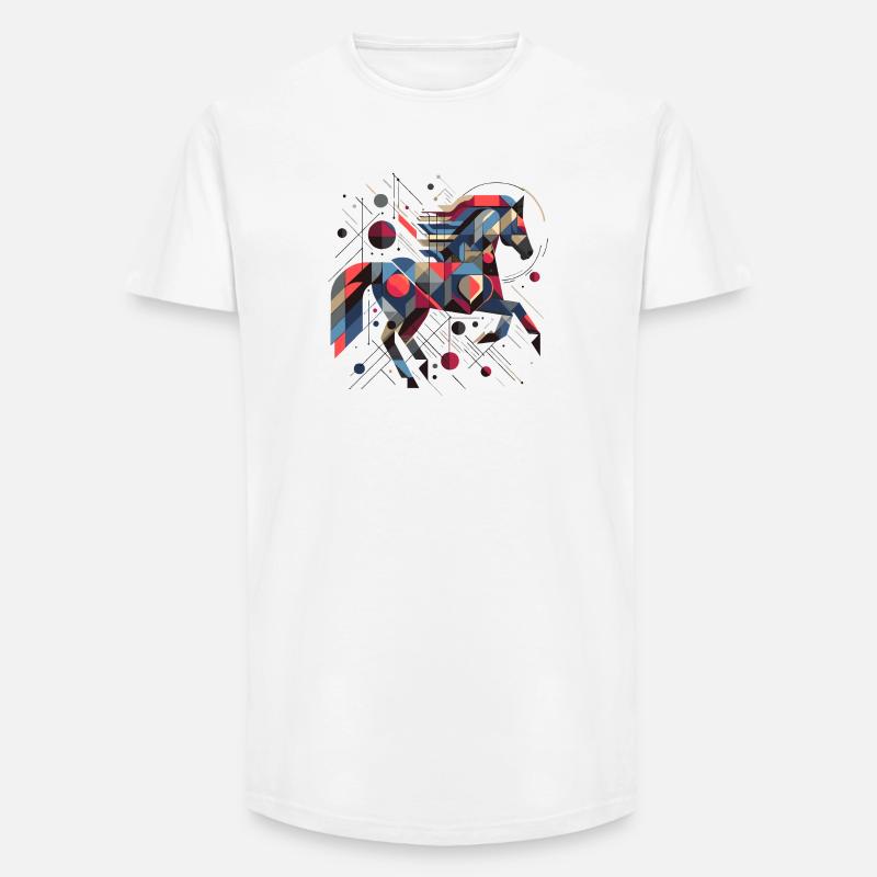 Abstraktes Tier Pferd 2 - Long Fit Männer T-Shirt - Weiß