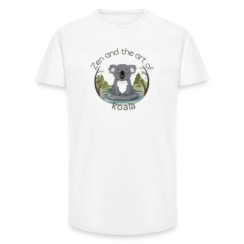 The Art Of Koala - Koala Zen - Long Fit Männer T-Shirt - Weiß - Vorne - AI Model Male 185 light (185cm)