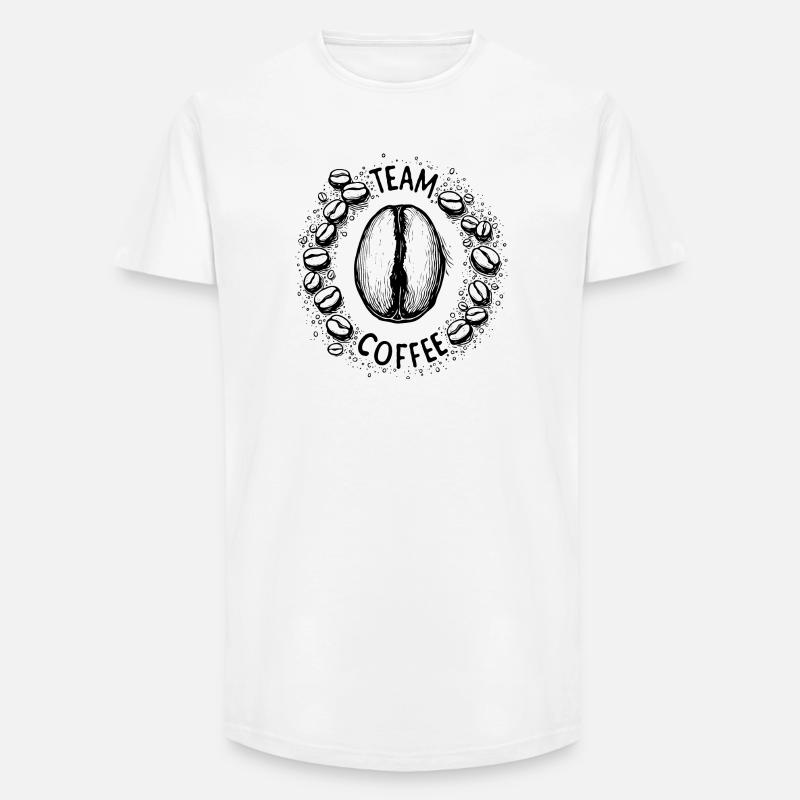 Team Coffee , Team Kaffee, Kaffee Lover - Long Fit Männer T-Shirt - Weiß