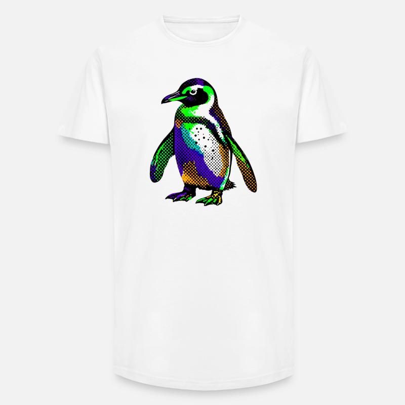 Pinguin - Long Fit Männer T-Shirt - Weiß