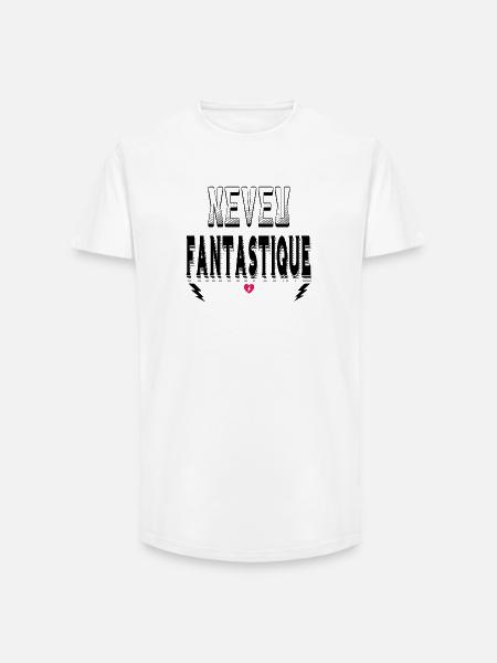Neveu Fantastique - T-shirt coupe longue homme - blanc