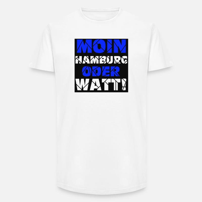 Hamburg , Moin oder watt (25) - Long Fit Männer T-Shirt - Weiß