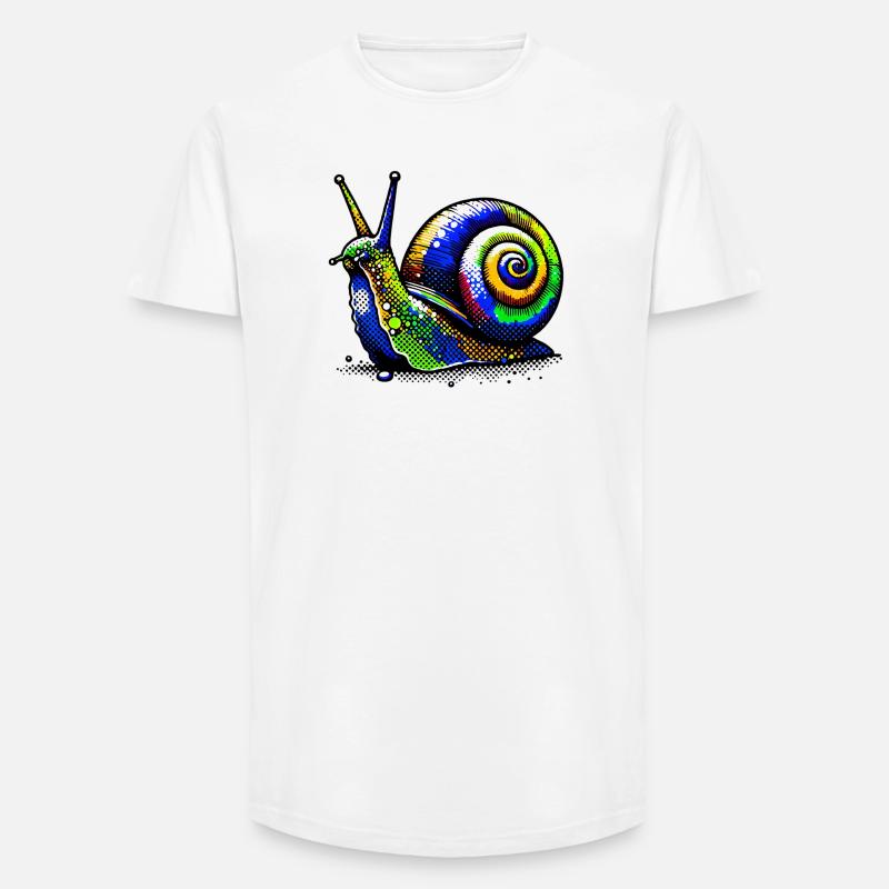 Schnecke - Long Fit Männer T-Shirt - Weiß