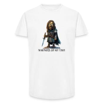 I'm Motivated, But Not Today – Role-Playing - Long Fit Men's T-Shirt - white - Front - AI Model Male 185 light (185cm)
