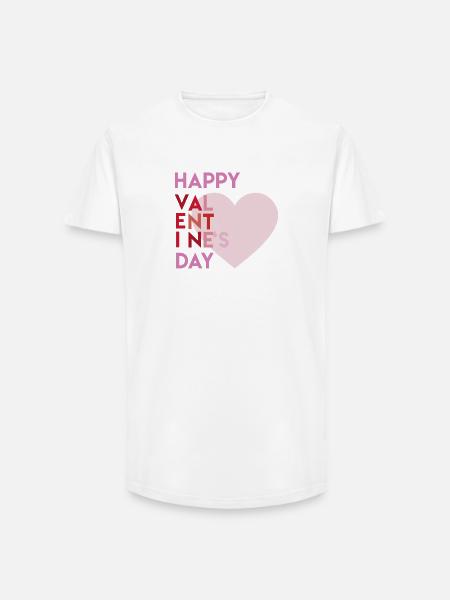 Happy Valentines Day - Long Fit Männer T-Shirt - Weiß