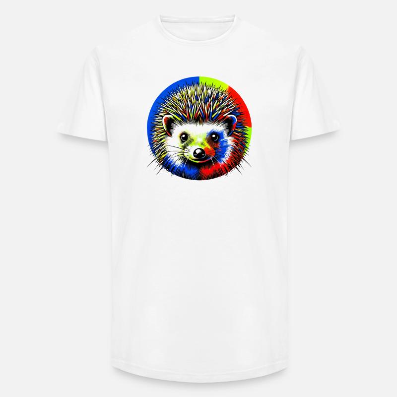 Igel - Long Fit Männer T-Shirt - Weiß