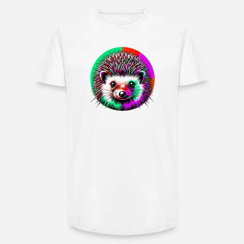 Igel - Long Fit Männer T-Shirt - Weiß